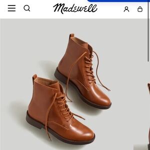 Madewell The Evelyn Lace-Up Ankle Boot in Dried Maple